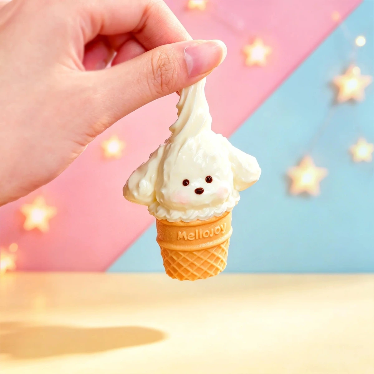 メロジョイ ミニランド アイスクリームコーン 伸ばしている様子