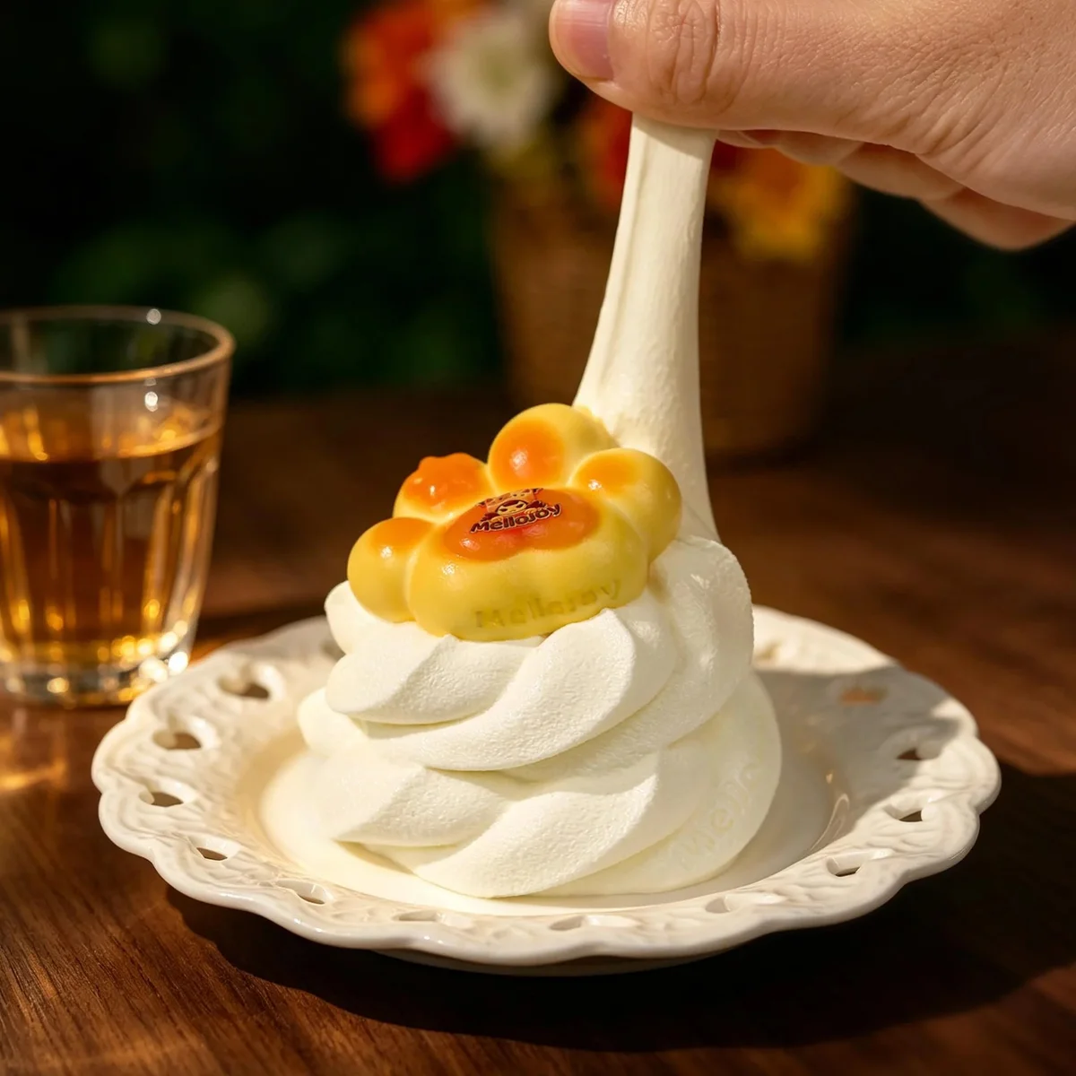 Mellojoy ふわふわ肉球ミルクパフ 引っ張り