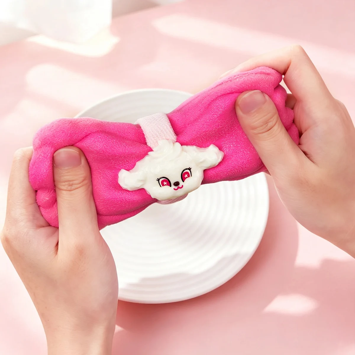 ライトブルーもこもこバッグ スクイーズ